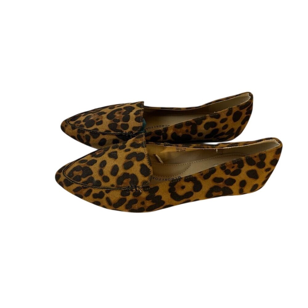 Time and Tru Loafers Size 9W Brown Leopard Print Pointed Toe Flats Women